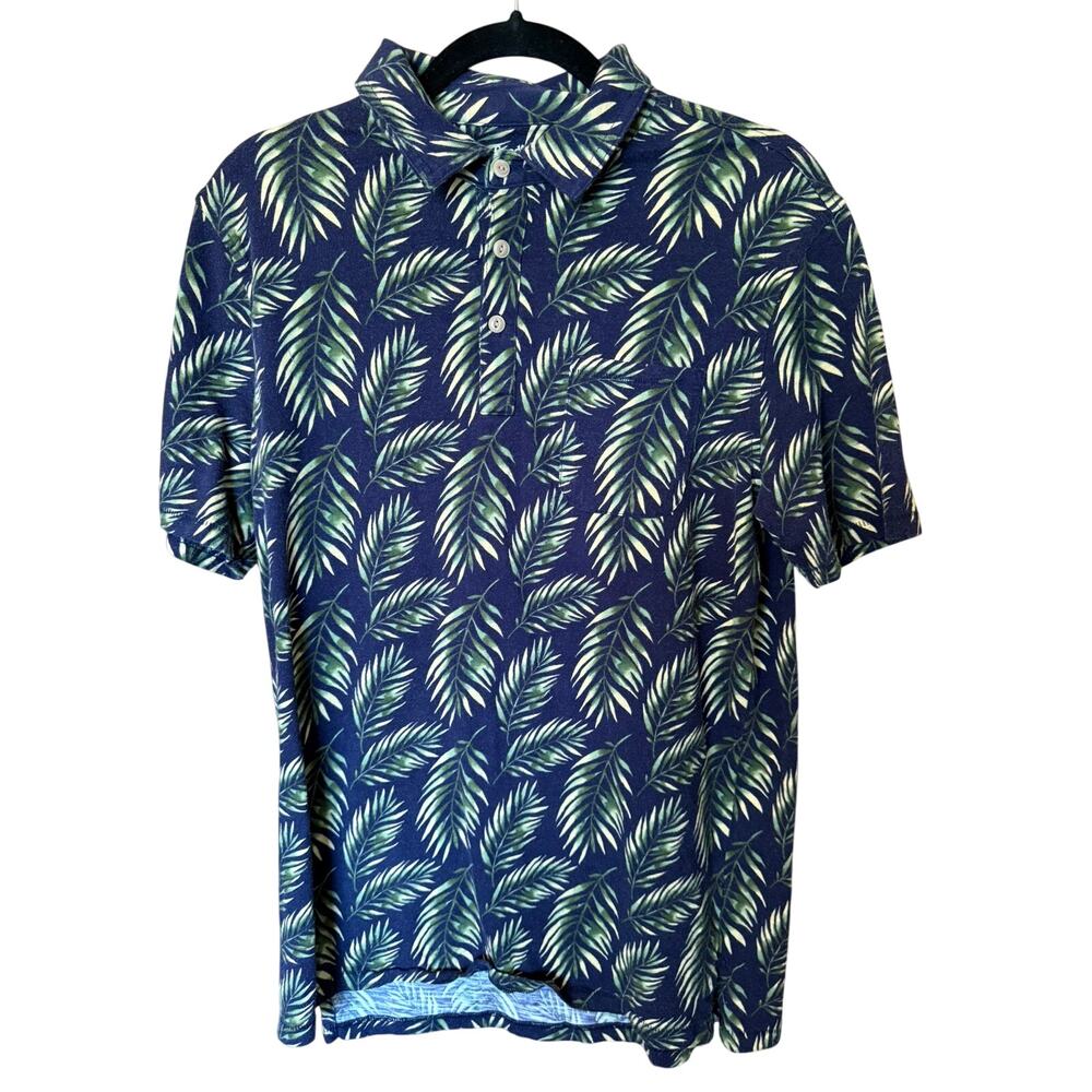 Goodfellow & Co Navy Palm Polo Men's M